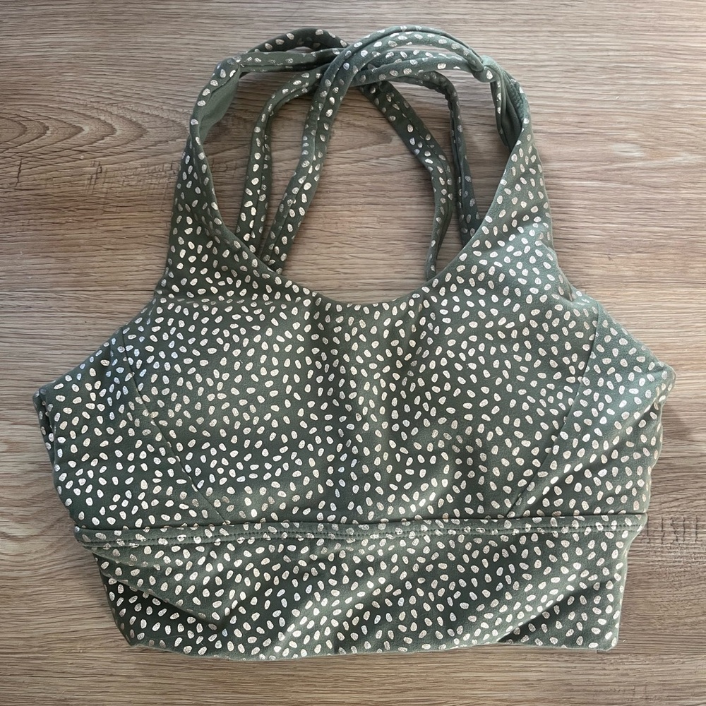 BuffBunny Olive and Gold Sports Bra
